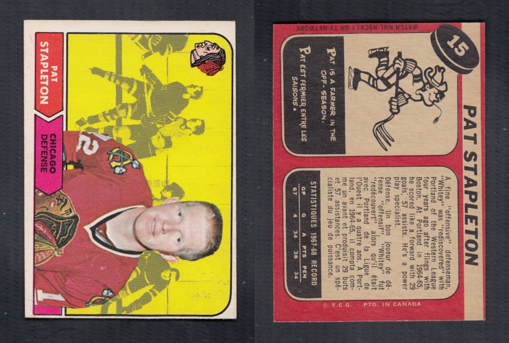 1968-69 O-PEE-CHEE HOCKEY CARD #15 P. STAPLETON photo