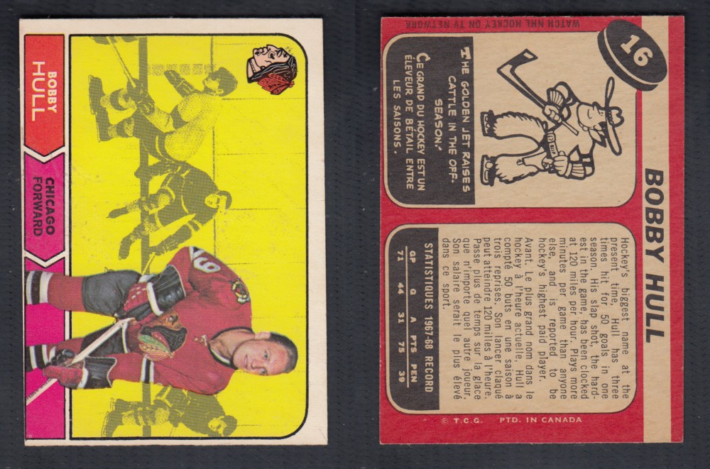 1968-69 O-PEE-CHEE HOCKEY CARD #16 B. HULL photo