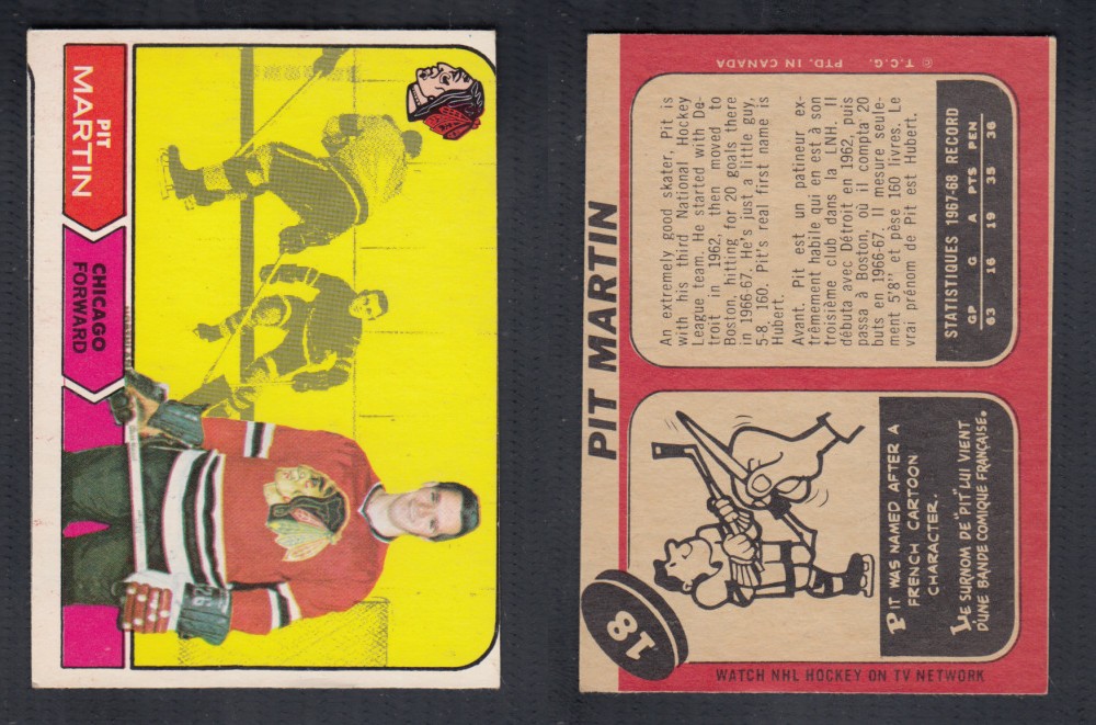 1968-69 O-PEE-CHEE HOCKEY CARD #18 P. MARTIN photo