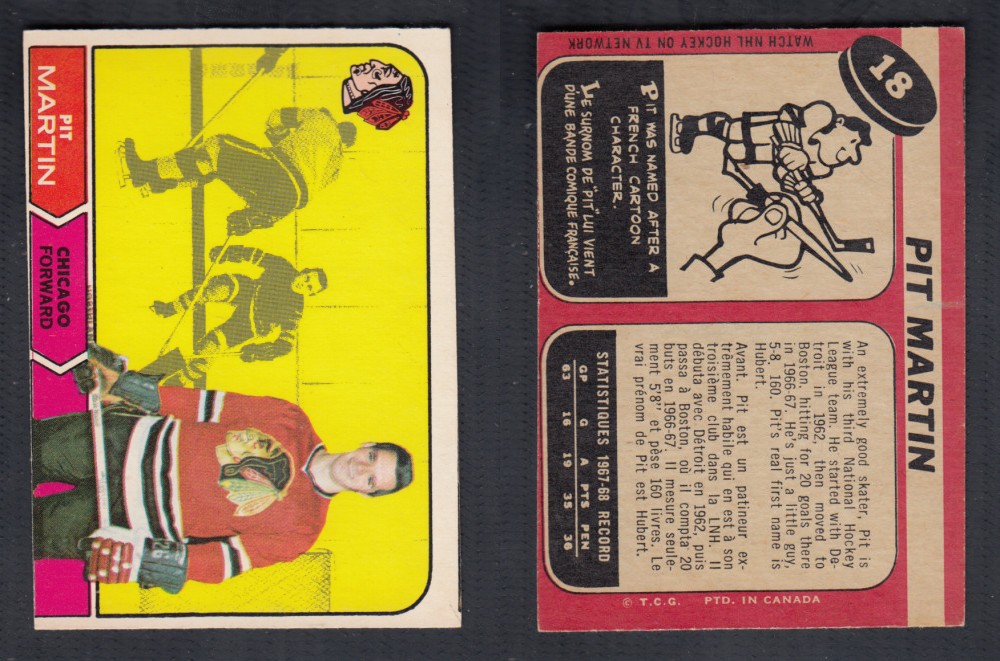 1968-69 O-PEE-CHEE HOCKEY CARD #18 P. MARTIN photo