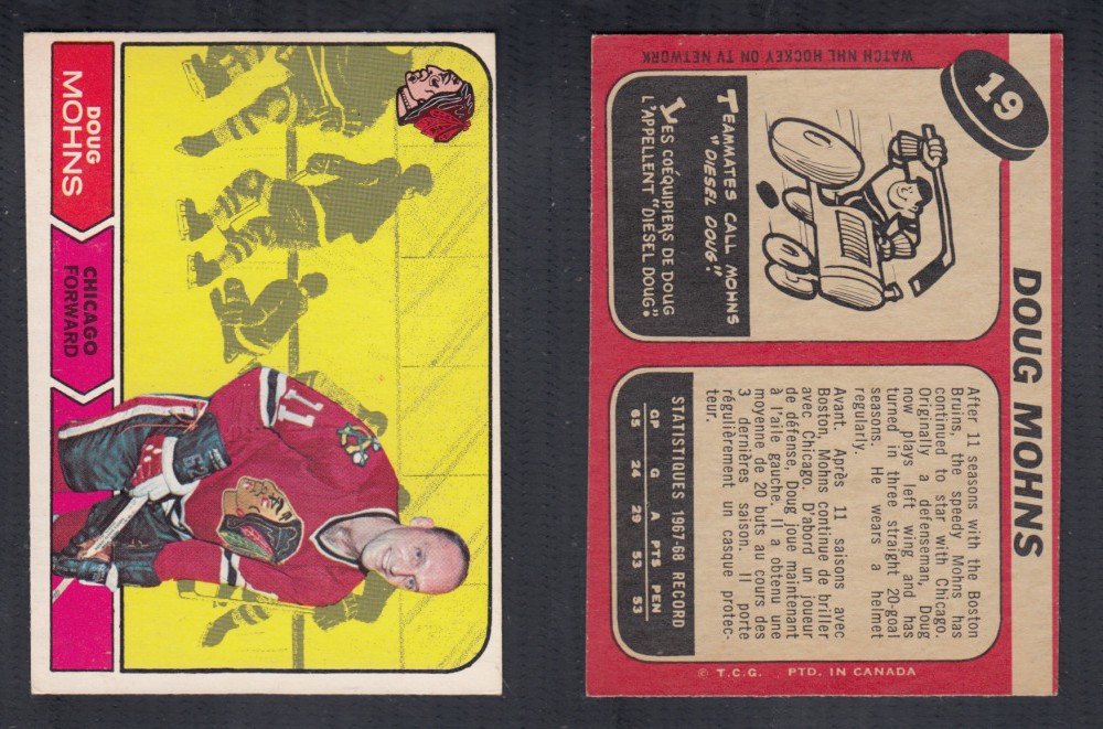 1968-69 O-PEE-CHEE HOCKEY CARD #19 D. MOHNS photo