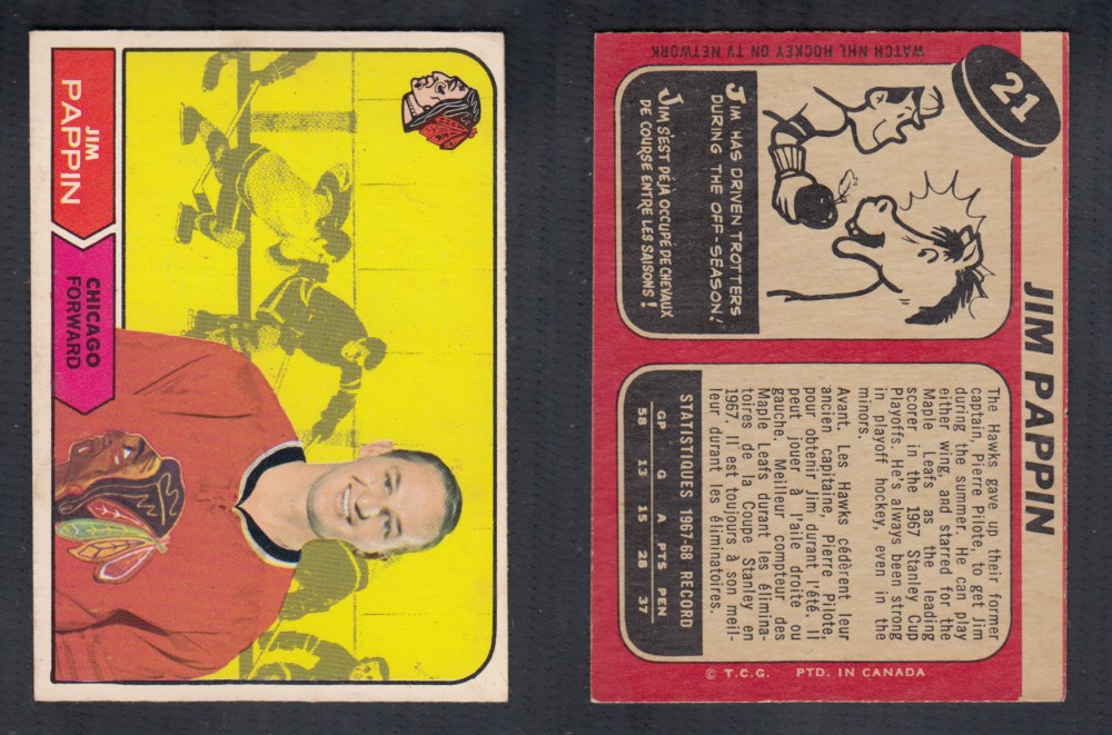 1968-69 O-PEE-CHEE HOCKEY CARD #21 J. PAPPIN photo