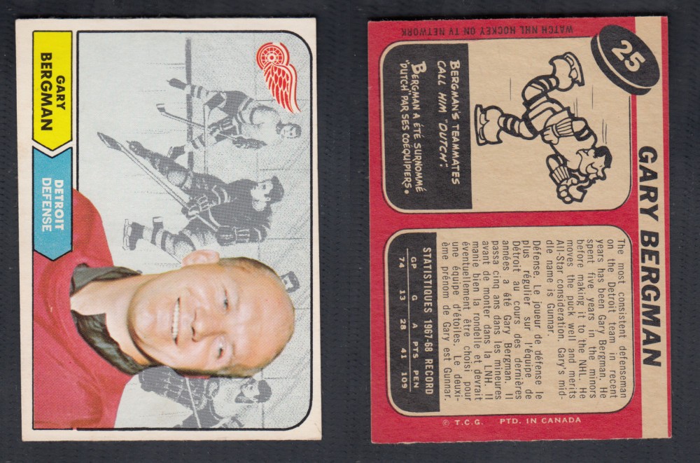 1968-69 O-PEE-CHEE HOCKEY CARD #25 G. BERGMAN photo