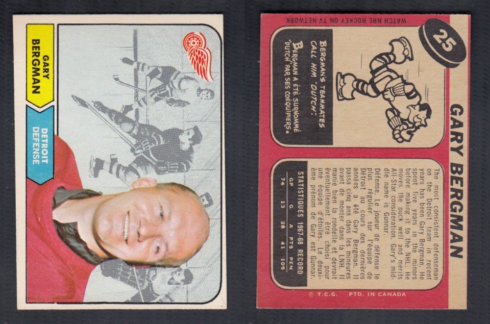 1968-69 O-PEE-CHEE HOCKEY CARD #25 G. BERGMAN photo