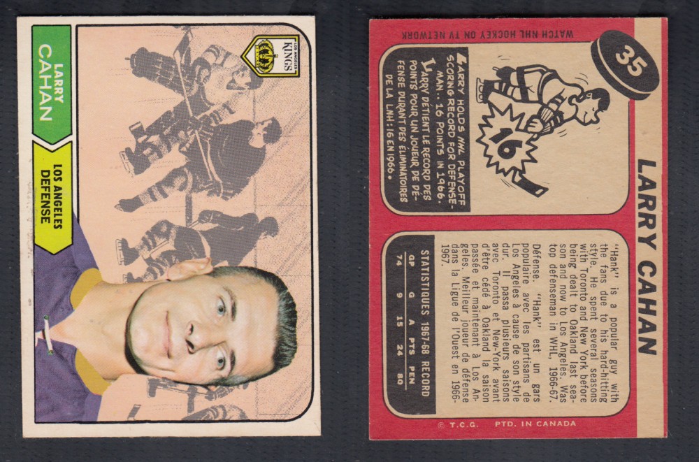 1968-69 O-PEE-CHEE HOCKEY CARD #35 L. CAHAN photo