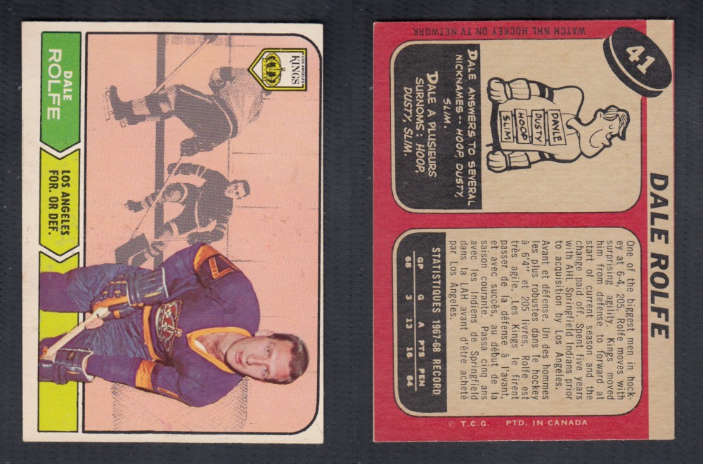 1968-69 O-PEE-CHEE HOCKEY CARD #41 D. ROLFE photo