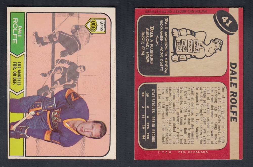 1968-69 O-PEE-CHEE HOCKEY CARD #41 D. ROLFE photo