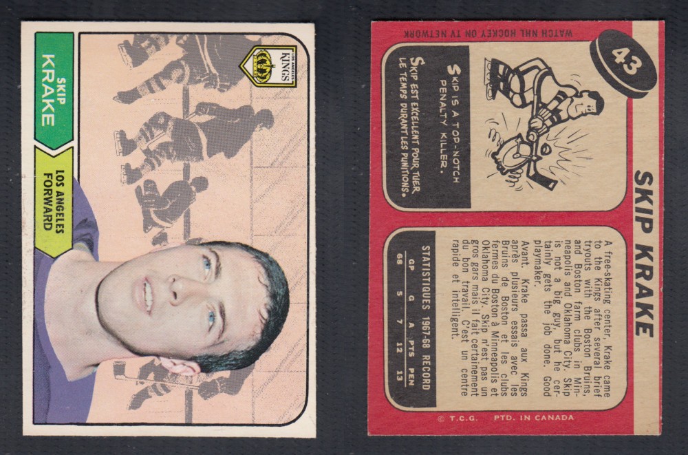 1968-69 O-PEE-CHEE HOCKEY CARD #43 S. KRAKE photo