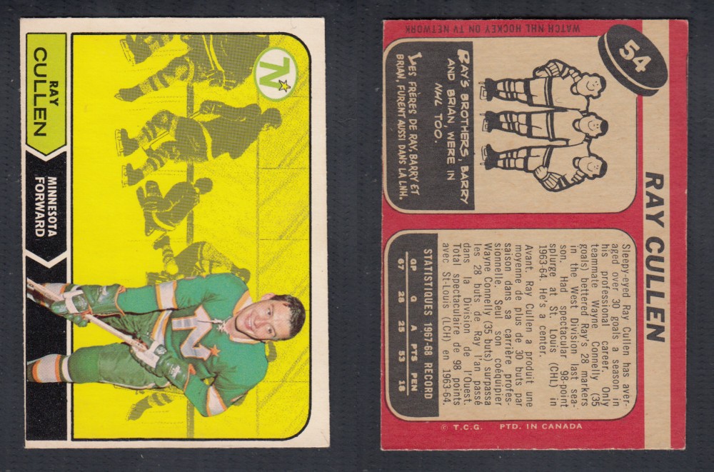 1968-69 O-PEE-CHEE HOCKEY CARD #54 R. CULLEN photo