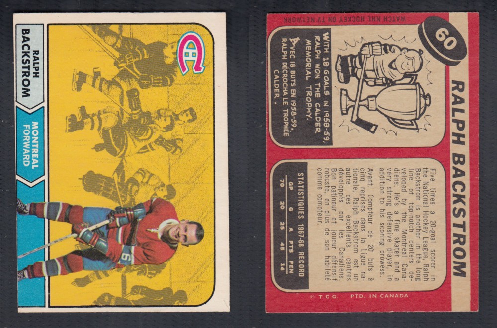 1968-69 O-PEE-CHEE HOCKEY CARD #60 R. BACKSTROM photo