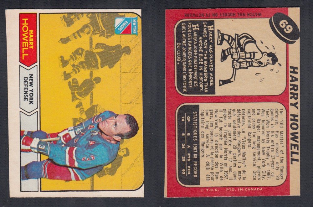 1968-69 O-PEE-CHEE HOCKEY CARD #69 H. HOWELL photo