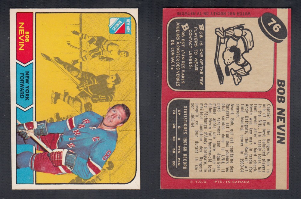 1968-69 O-PEE-CHEE HOCKEY CARD #76 B. NEVIN photo