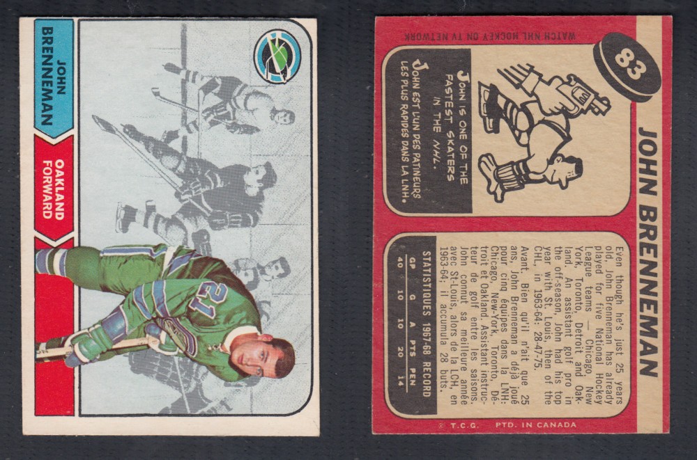 1968-69 O-PEE-CHEE HOCKEY CARD #83 J. BRENNEMAN photo