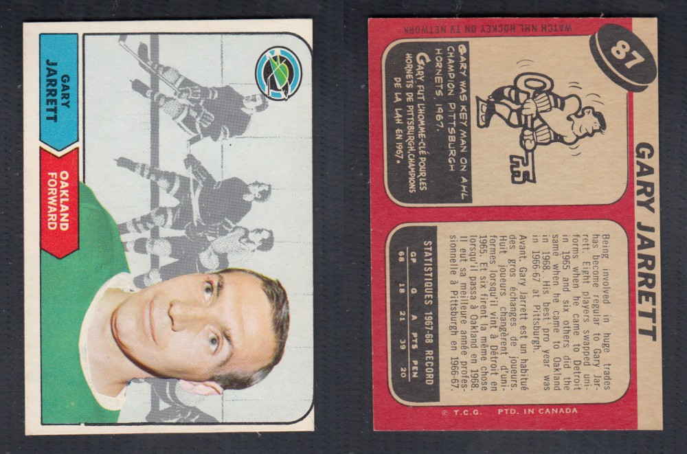 1968-69 O-PEE-CHEE HOCKEY CARD #87 G. JARRETT photo