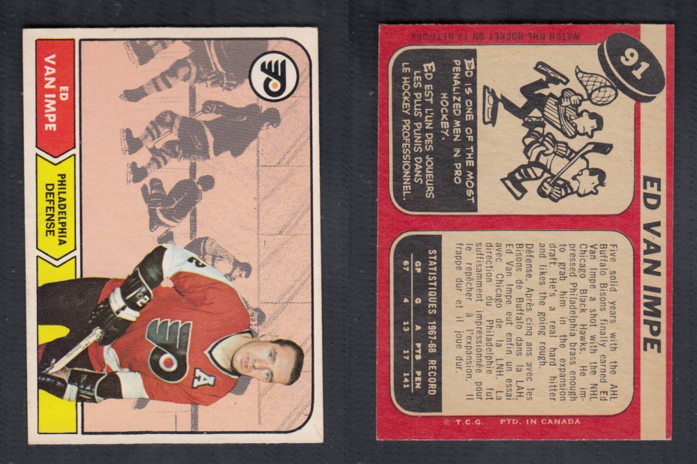 1968-69 O-PEE-CHEE HOCKEY CARD #91 E. VAN IMPE photo