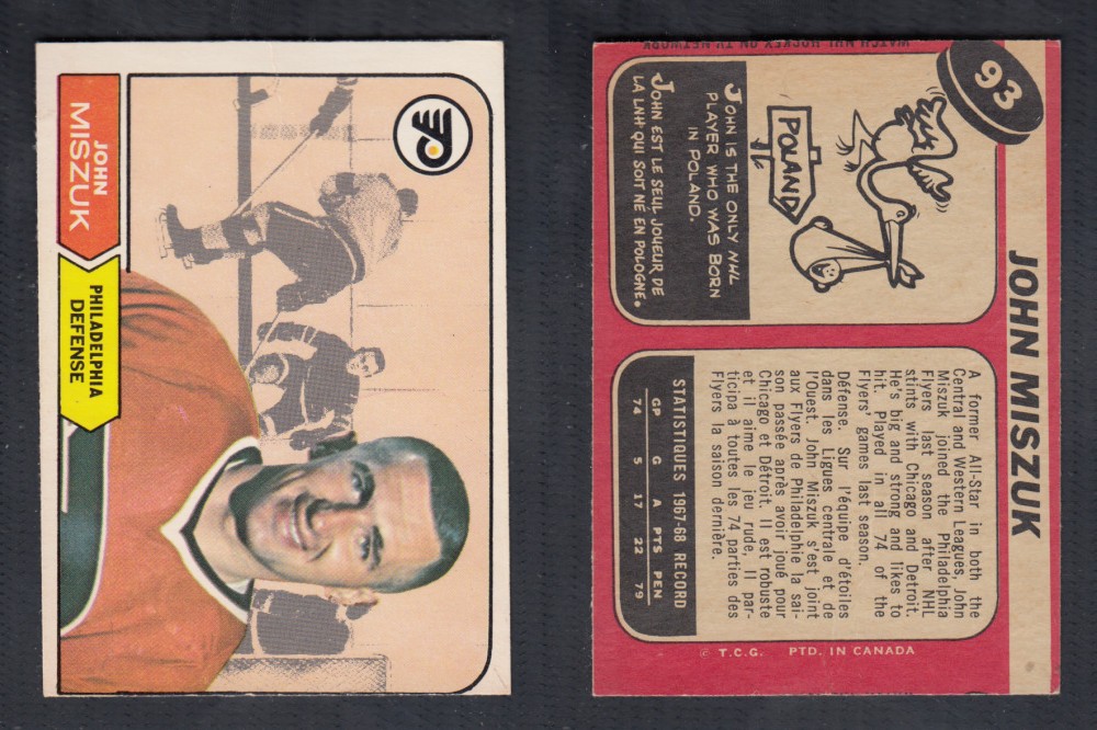 1968-69 O-PEE-CHEE HOCKEY CARD #93 J. MISZUK photo