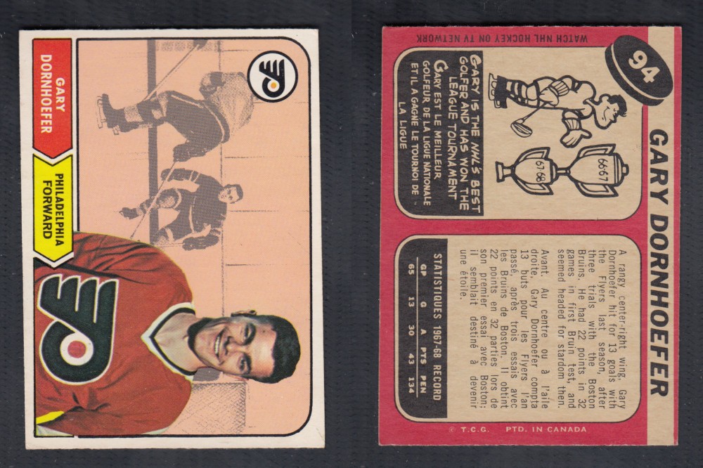 1968-69 O-PEE-CHEE HOCKEY CARD #94 G. DORNHOEFER photo