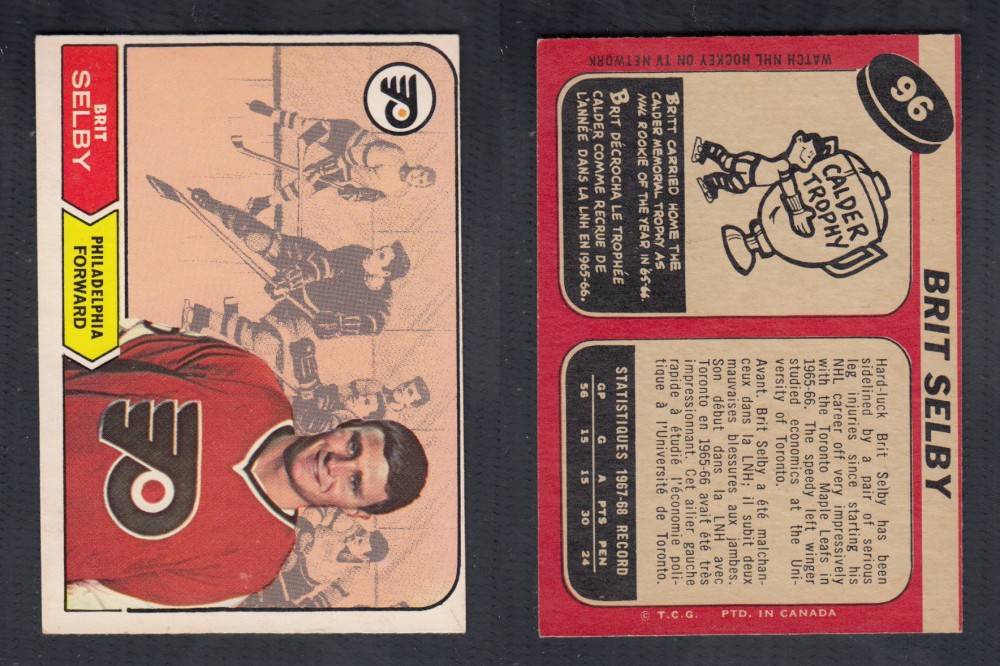 1968-69 O-PEE-CHEE HOCKEY CARD #96 B. SELBY photo