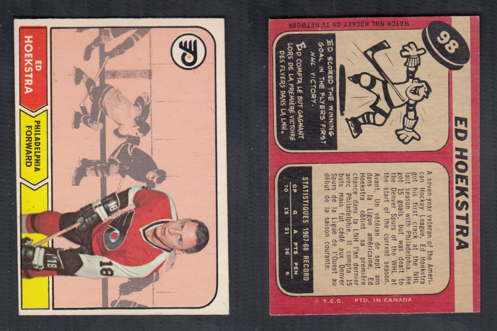 1968-69 O-PEE-CHEE HOCKEY CARD #98 E. HOEKSTRA photo