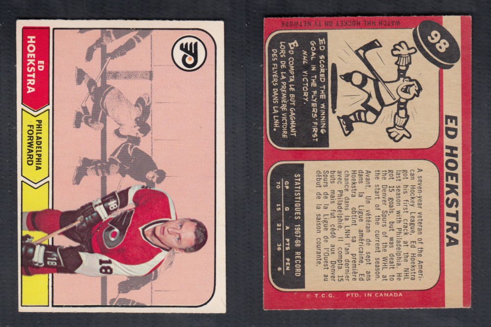 1968-69 O-PEE-CHEE HOCKEY CARD #98 E. HOEKSTRA photo