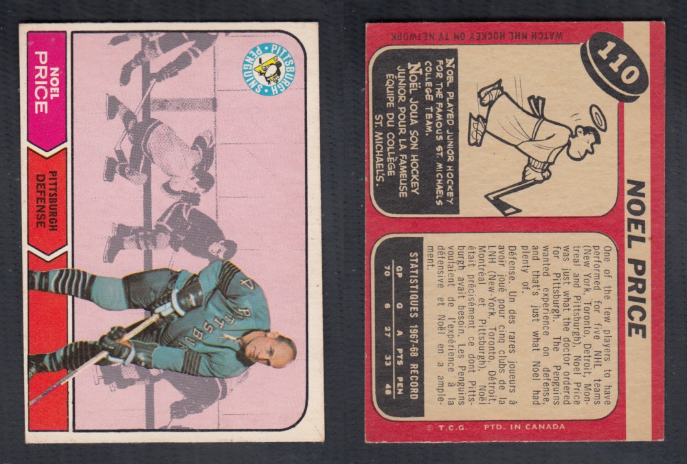 1968-69 O-PEE-CHEE HOCKEY CARD #110 N. PRICE photo