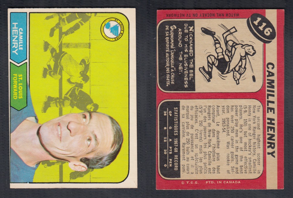 1968-69 O-PEE-CHEE HOCKEY CARD #116 C. HENRY photo