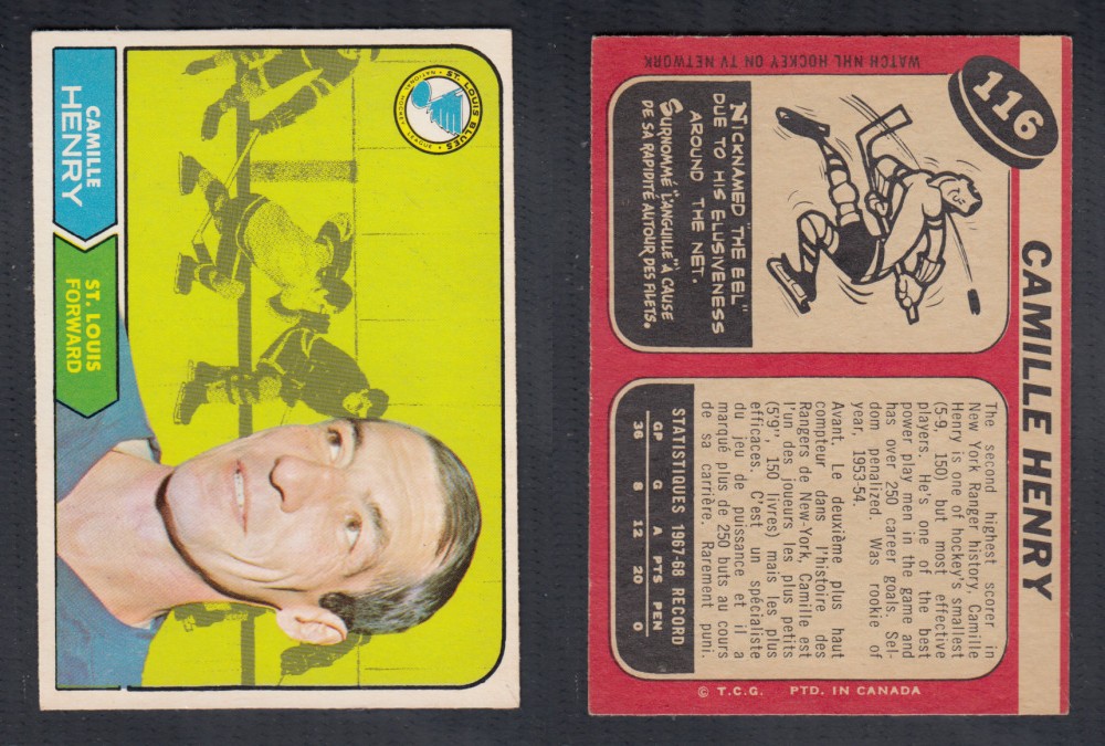 1968-69 O-PEE-CHEE HOCKEY CARD #116 C. HENRY photo