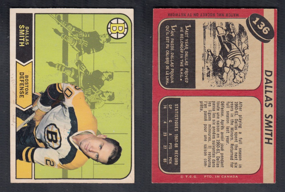 1968-69 O-PEE-CHEE HOCKEY CARD #136 D. SMITH photo