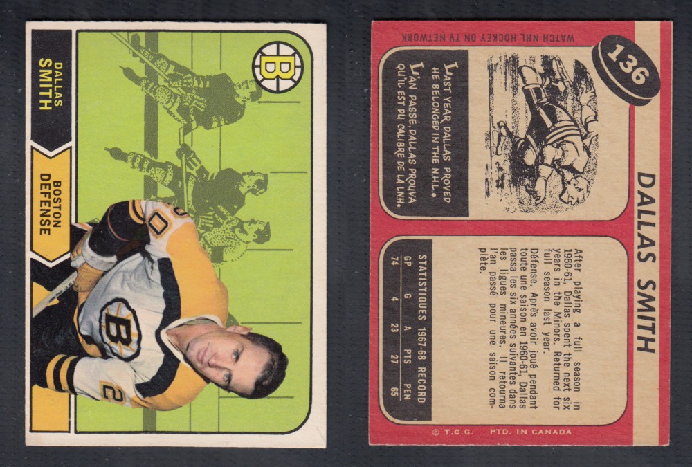 1968-69 O-PEE-CHEE HOCKEY CARD #136 D. SMITH photo