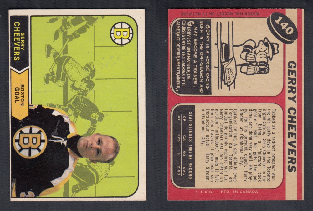 1968-69 O-PEE-CHEE HOCKEY CARD #140 G. CHEEVERS photo