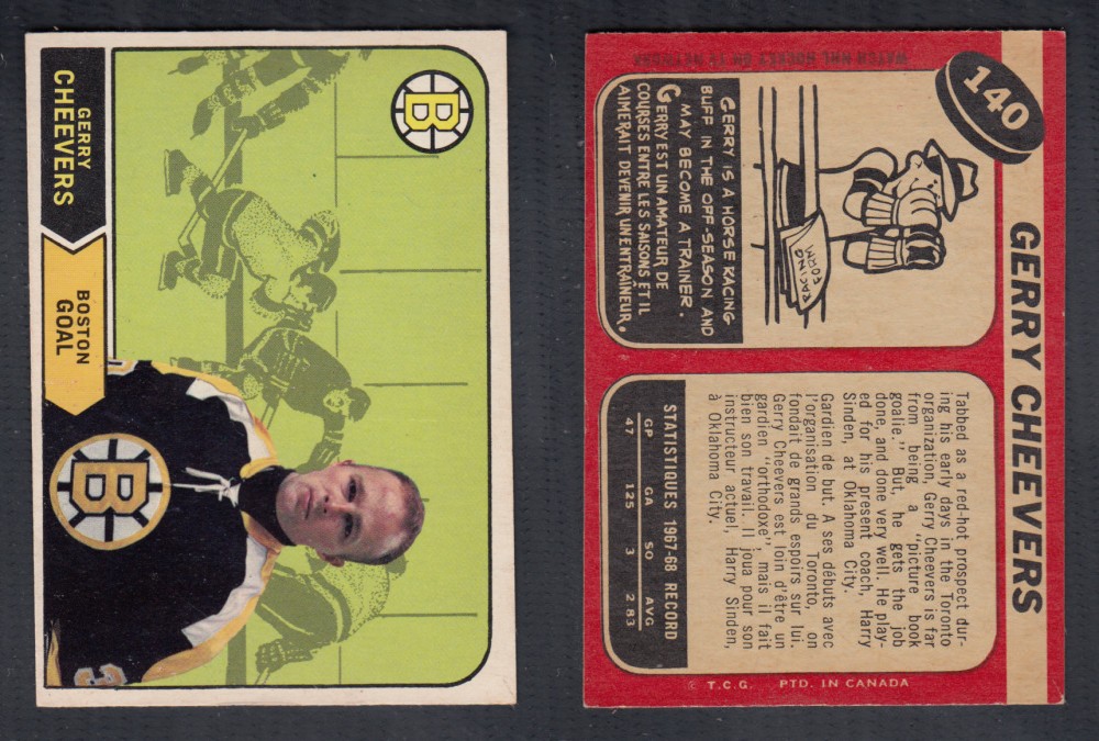 1968-69 O-PEE-CHEE HOCKEY CARD #140 G. CHEEVERS photo