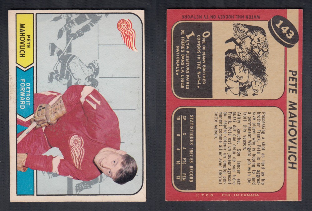 1968-69 O-PEE-CHEE HOCKEY CARD #143 P. MAHOVLICH photo