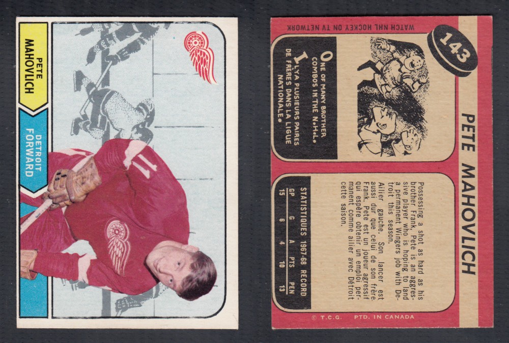 1968-69 O-PEE-CHEE HOCKEY CARD #143 P. MAHOVLICH photo