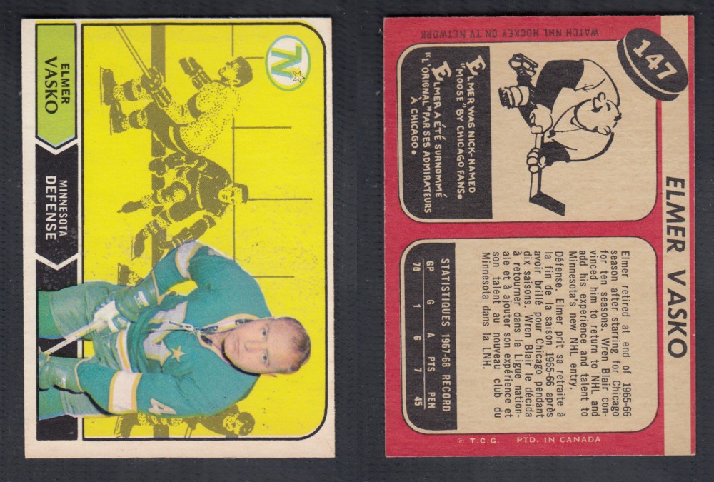 1968-69 O-PEE-CHEE HOCKEY CARD #147 E. VASKO photo