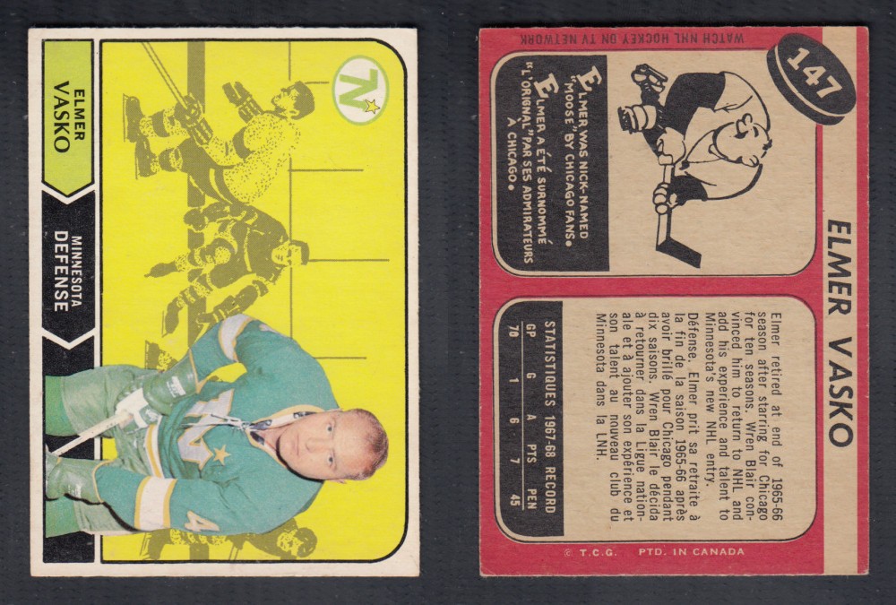 1968-69 O-PEE-CHEE HOCKEY CARD #147 E. VASKO photo