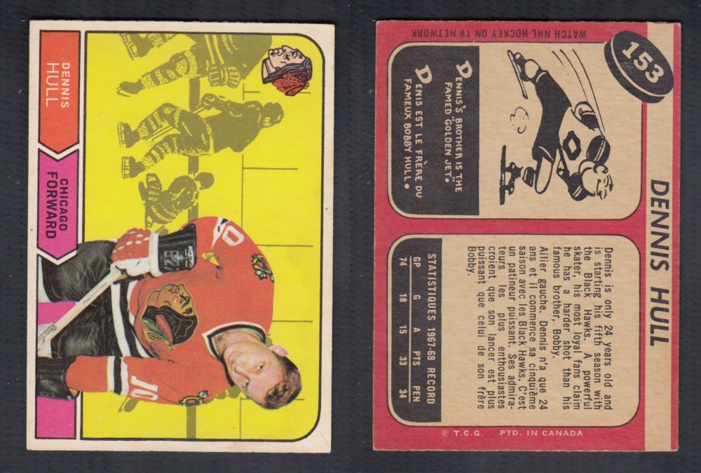 1968-69 O-PEE-CHEE HOCKEY CARD #153 D. HULL photo