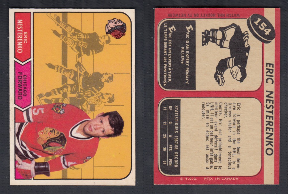 1968-69 O-PEE-CHEE HOCKEY CARD #154 E. NESTERENKO photo