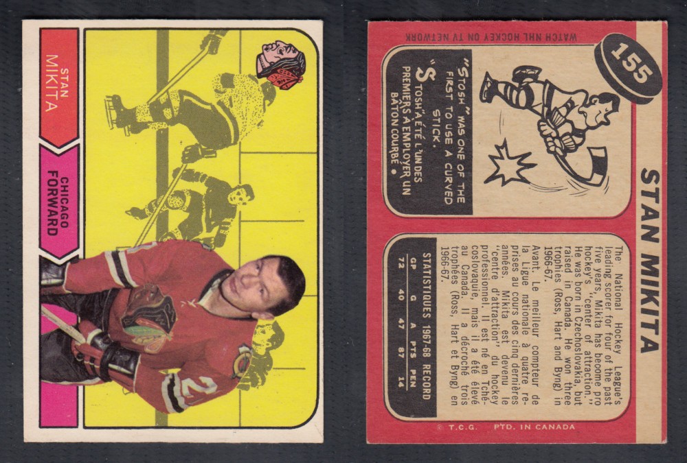 1968-69 O-PEE-CHEE HOCKEY CARD #155 S. MIKITA photo