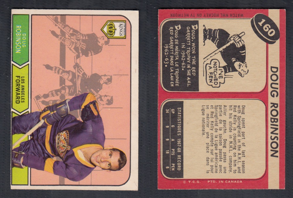 1968-69 O-PEE-CHEE HOCKEY CARD #160 D. ROBINSON photo