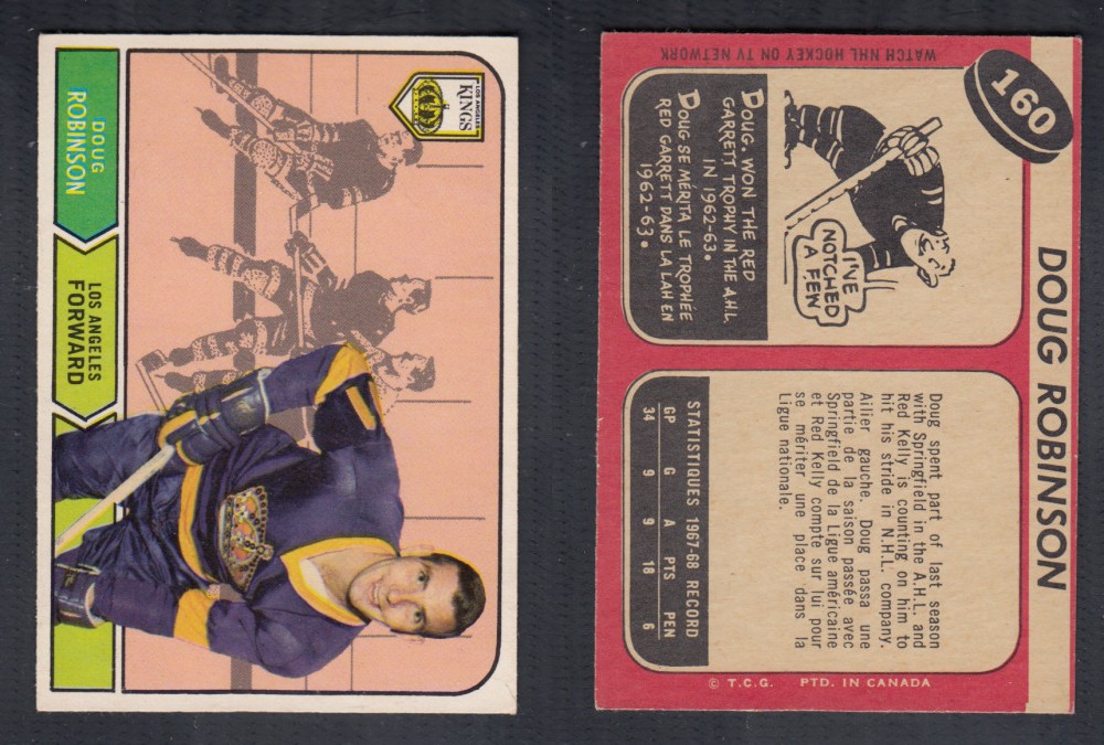 1968-69 O-PEE-CHEE HOCKEY CARD #160 D. ROBINSON photo