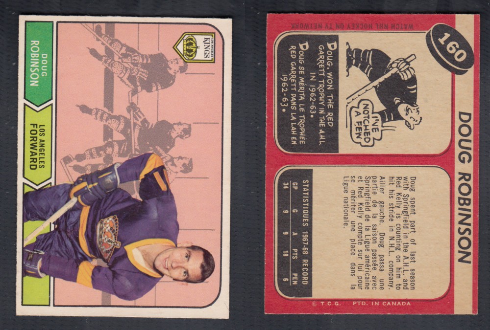 1968-69 O-PEE-CHEE HOCKEY CARD #160 D. ROBINSON photo