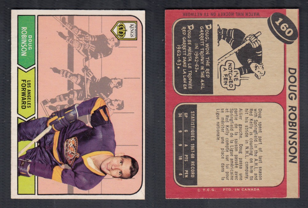 1968-69 O-PEE-CHEE HOCKEY CARD #160 D. ROBINSON photo