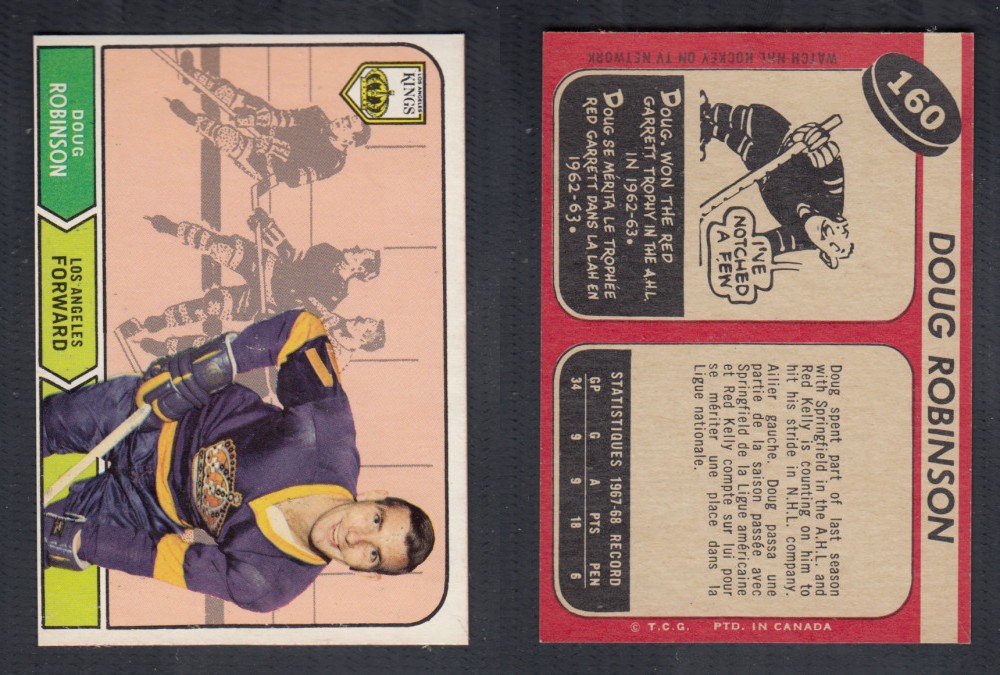 1968-69 O-PEE-CHEE HOCKEY CARD #160 D. ROBINSON photo