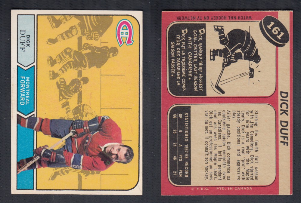 1968-69 O-PEE-CHEE HOCKEY CARD #161 D. DUFF photo