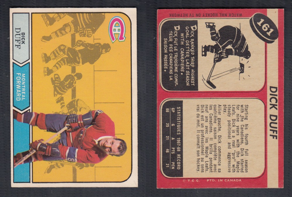 1968-69 O-PEE-CHEE HOCKEY CARD #161 D. DUFF photo