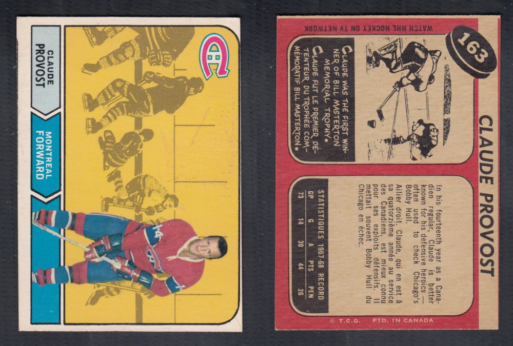 1968-69 O-PEE-CHEE HOCKEY CARD #163 C. PROVOST photo