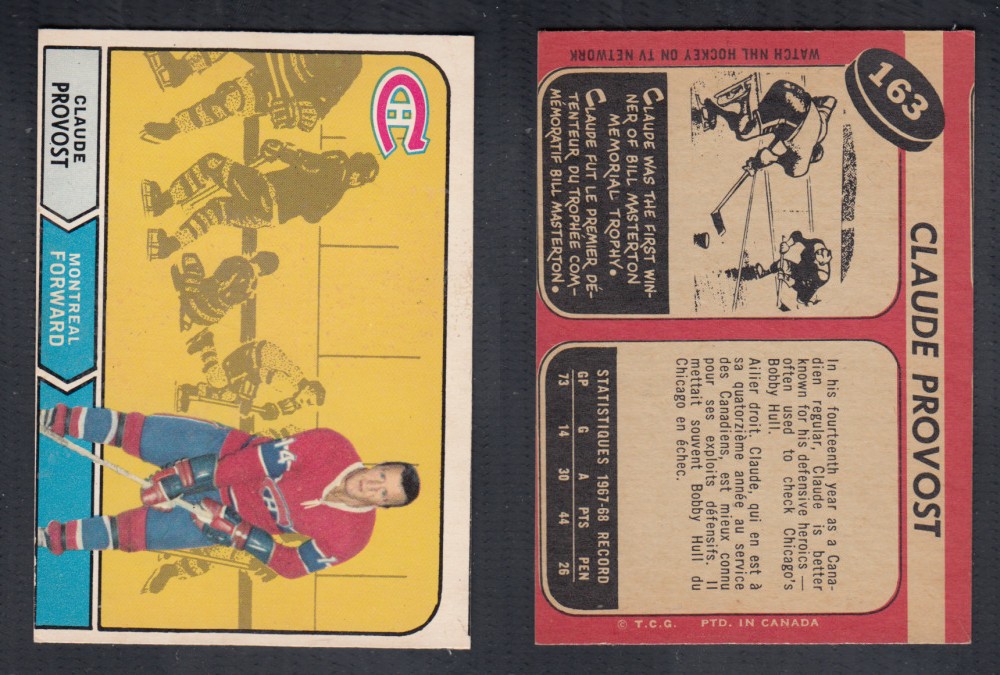 1968-69 O-PEE-CHEE HOCKEY CARD #163 C. PROVOST photo