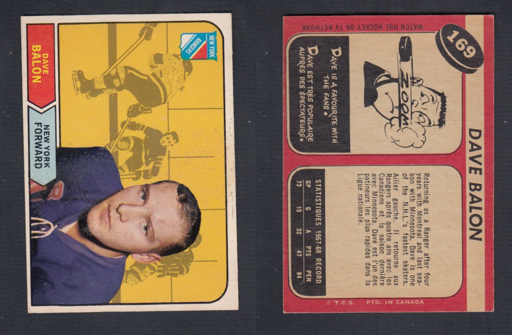 1968-69 O-PEE-CHEE HOCKEY CARD #169 D. BALON photo