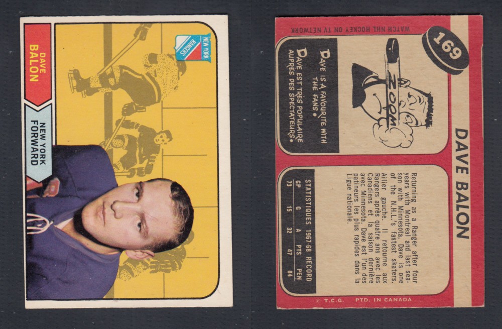 1968-69 O-PEE-CHEE HOCKEY CARD #169 D. BALON photo