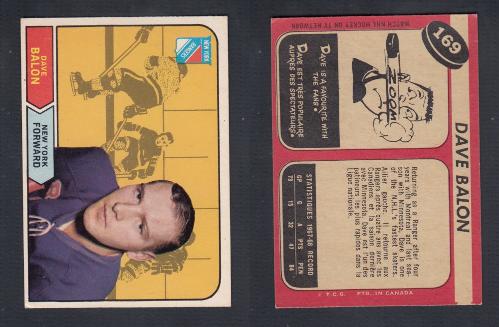 1968-69 O-PEE-CHEE HOCKEY CARD #169 D. BALON photo